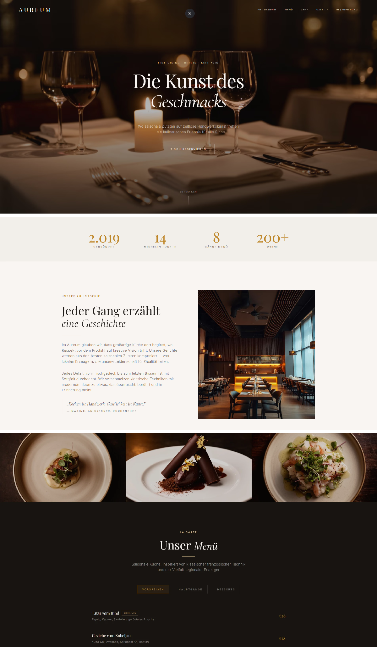 Restaurant Website Vorschau